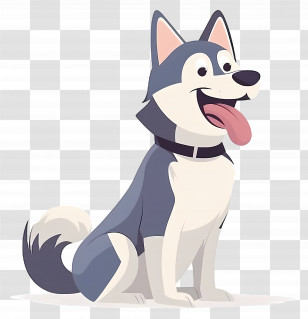 Animated Dog - Playful And Friendly Cartoon Husky Dog Transparent PNG