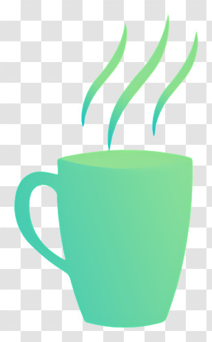 Teal Cup - Green Cup With Steam Transparent PNG