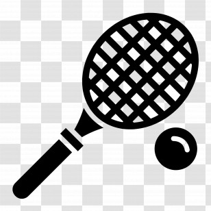 Tennis Racket - Tennis Racket And Ball Silhouette Icon Transparent PNG