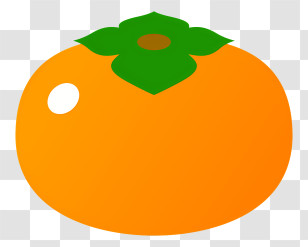 Food - Bright Orange Persimmon Illustration Transparent PNG