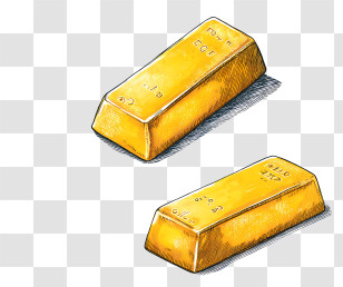 Gold Bars - Shiny Gold Bars Illustration Transparent PNG