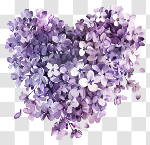 Lilac Flowers - Purple Heart-Shaped Lilac Flowers Transparent PNG