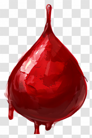 Blood Drop - Glossy Red Liquid Drop Transparent PNG