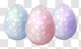 Decorative Eggs - Pastel Patterned Easter Eggs Transparent PNG