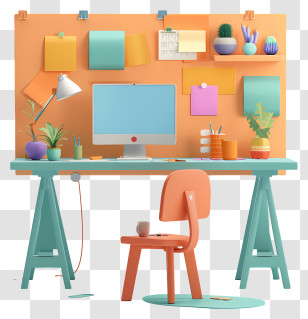 Office Desk - Office Desk Setup Transparent PNG
