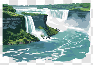 Niagara Falls - Beautiful Waterfalls And River Landscape Transparent PNG