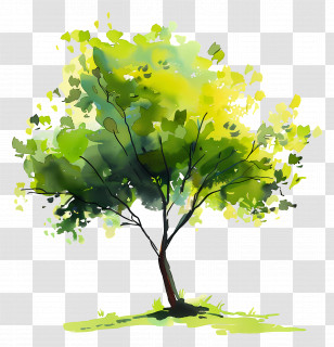 Green Tree - Green Leafy Tree Illustration Transparent PNG