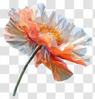 Digital Art - Beautiful Polygonal Flower Transparent PNG