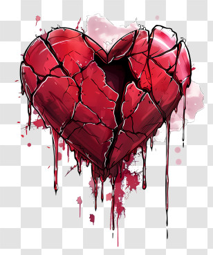Broken Heart - Bleeding Broken Heart Symbol Transparent PNG