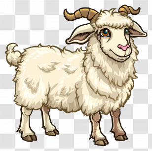 Cartoon Goat - Adorable Cartoon White Goat Illustration Transparent PNG