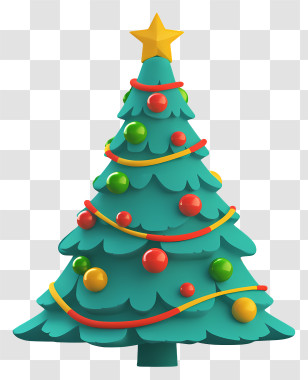Christmas Tree - Decorated Christmas Tree With Ornaments Transparent PNG