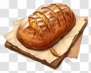 Rye Bread - Freshly Baked Bread Loaf Transparent PNG