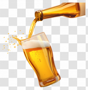 Beer Pouring - Beer Pouring Into Glass With Foam Transparent PNG