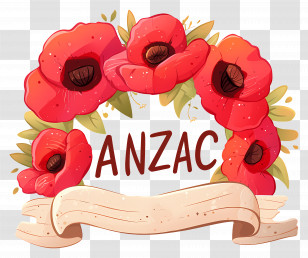 Anzac Day - ANZAC Day Poppy Banner Transparent PNG