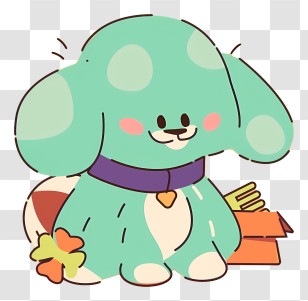 Cartoon Character - Cute Green Dog Cartoon Transparent PNG