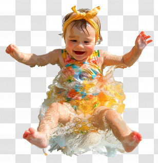 Swimming Suit - Happy Baby Playing In Water Transparent PNG