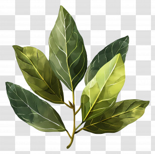 Bay Leaves - Green Leaves Botanical Illustration Transparent PNG