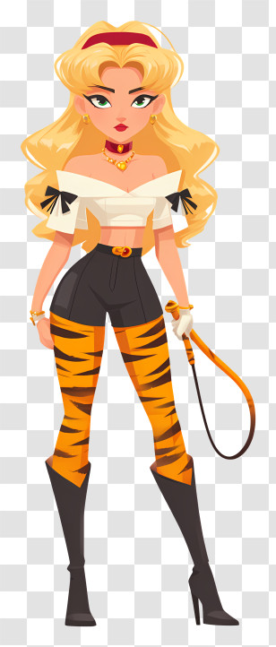 Tiger’s Eye - Stylish Blonde With Tiger Leggings Transparent PNG