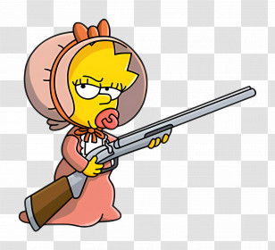 Maggie Simpson - Cartoon Baby In Costume Holding A Gun Transparent PNG