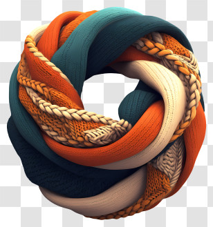 Wool Scarf Knit - Colorful Round Knitted Scarf Transparent PNG
