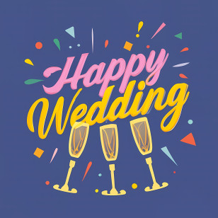 Happy Wedding - Happy Wedding Celebration Graphic Transparent PNG