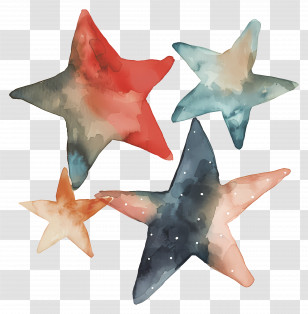 Star - Colorful Watercolor Starfish Design Transparent PNG