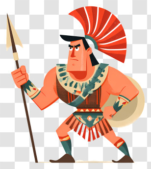 Strong Warrior With Spear - Ancient Warrior With Spear Transparent PNG