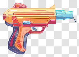 Water Pistol - Colorful Water Gun Transparent PNG