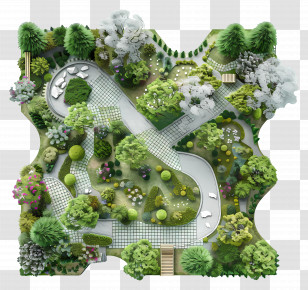Top View - Detailed Garden Map For Landscaping Design Transparent PNG