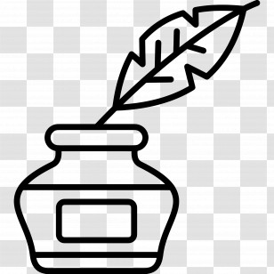Feather Ink - Vintage Ink And Quill Transparent PNG