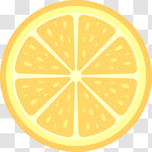Icon - Bright Yellow Lemon Slice Illustration Transparent PNG