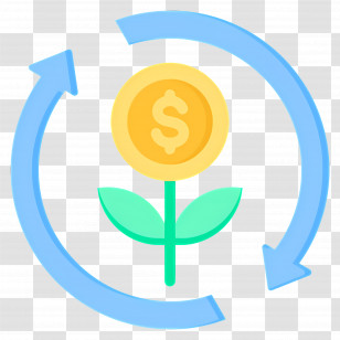 Sustainability - Money Flower With Growth Arrows Transparent PNG