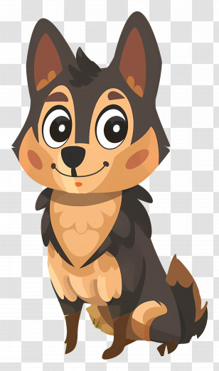 Dog German Shepherd - Adorable Cartoon Dog Illustration Transparent PNG