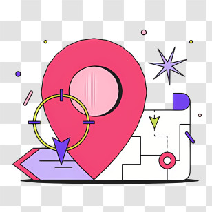 Web - Creative Pink Map Pin Illustration Transparent PNG