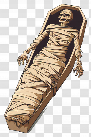 Scary Mummy - Mummy In A Coffin Transparent PNG
