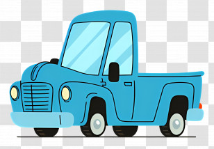 Pickup - Blue Cartoon Truck Illustration Transparent PNG