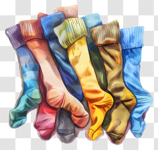 Lots Of Socks - Pile Of Colorful Socks Transparent PNG