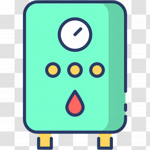 Water Heater - Green Boiler With Gauge And Buttons Transparent PNG