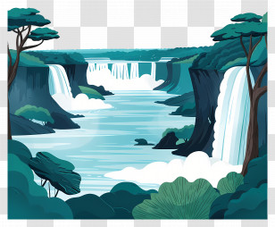 Niagara Falls - Beautiful Waterfalls Surrounded By Nature Transparent PNG