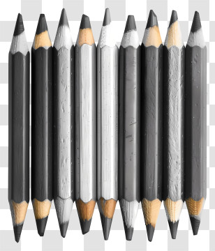 Pencil - Black And Silver Pencils - Set For Creativity Transparent PNG