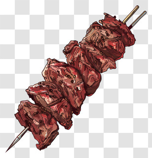 Espeto Churrasco - Grilled Meat Kebab Transparent PNG