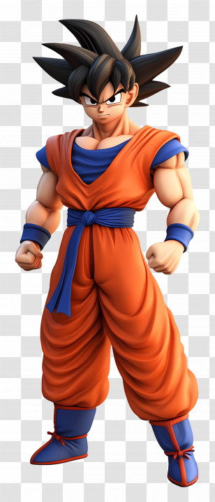Goku - Anime Warrior With Blue Hair Transparent PNG