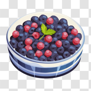 Fruit Salad - Bowl Of Blueberries And Cranberries Transparent PNG