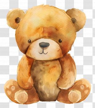 Teddy Bear - Watercolor Illustration Of A Cute Teddy Bear Transparent PNG