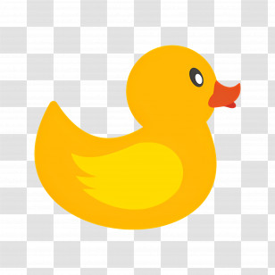 Cartoon Duck - Classic Yellow Rubber Duck Toy Transparent PNG