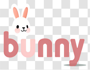 Bunny Logo - Cute Bunny Text Design Transparent PNG
