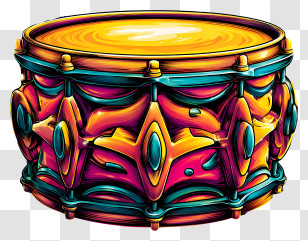 Vibrant - Colorful Ornate Drum Transparent PNG
