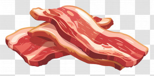 Bacon - Slices Of Raw Bacon Illustration Transparent PNG