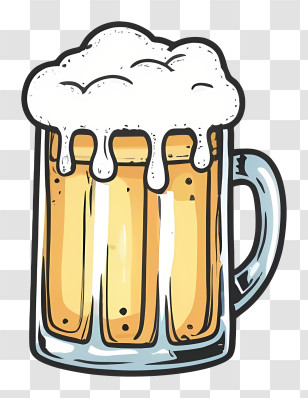 Cartoon - Foamy Beer Mug Illustration Transparent PNG