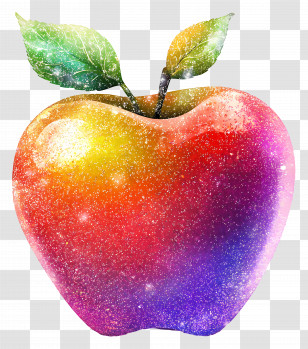 Apple Glitter - Glittery Rainbow Apple With Vibrant Colors Transparent PNG